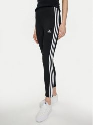 Adidas Legginsy Essentials 3-Stripes High-Waisted Single Jersey Leggings IC7151 Czarny. Czarne legginsy Adidas, xs, bez wzorów, z bawełny, na fitness i siłownię. Za 89.99 zł.