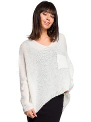 Be Wear Sweter w kolorze kremowym rozmiar: onesize. Brązowe swetry Be Wear, bez wzorów, z wełny, bez ramiączek. Za 146.95 zł.