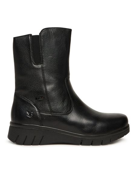 Caprice Botki 9-26458-45 Czarny. Czarne botki Caprice, bez wzorów, ze skóry, bez obcasa, na płaskiej podeszwie, bez zapięcia. Za 589.99 zł.