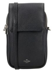 Charm Skórzana torebka w kolorze czarnym na telefon - 12 x 22 x 6 cm rozmiar: onesize. Czarne torby na ramię Charm, bez wzorów, z materiału, przez ramię, bez dodatków. Za 173.99 zł.