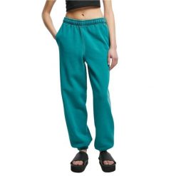 Damskie spodnie z wysoką talią Urban Classics Stone Washed. Zielone spodnie dresowe Urban Classics, bez wzorów, z podwyższonym stanem. Za 237.00 zł.