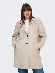 ONLY Carmakoma Płaszcz przejściowy "Carrie" w kolorze beżowym rozmiar: M-46/48. Brązowe płaszcze Only Carmakoma, m, bez wzorów, bez kaptura. Za 173.99 zł.
