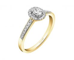 Pierścionek z żółtego złota z diamentami - 0,33 ct - próba 585. Żółte pierścionki Apart, z diamentem, złote. Za 6,990.00 zł.
