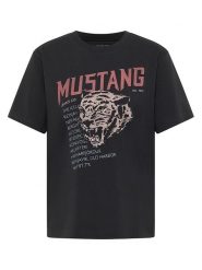 Mustang Koszulka w kolorze czarnym rozmiar: XXS. Czarne bluzki Mustang, xxs, bez wzorów, z bawełny, bez kołnierzyka, bez ramiączek. Za 51.80 zł.