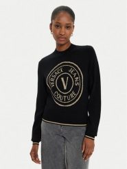 Versace Jeans Couture Sweter 77HAFM21 Czarny Regular Fit. Czarne swetry Versace Jeans Couture, xl, bez wzorów, z jeansu, bez ramiączek. Za 609.99 zł.