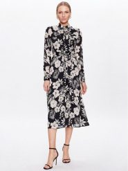 Pinko Sukienka koszulowa 100909 A0OF Czarny Regular Fit. Czarne sukienki Pinko, bez wzorów, z syntetyku, bez kołnierzyka, bez ramiączek, koszulowe. Za 899.99 zł.