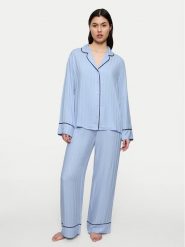 Triumph Piżama Amourette Jacquard 10225073 Błękitny Relaxed Fit. Niebieskie piżamy Triumph, bez wzorów, z wiskozy, bez ramiączek. Za 249.99 zł.