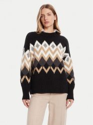 Barbour Sweter Cecelia LKN1676MI11 Czarny Relaxed Fit. Czarne swetry Barbour, bez wzorów, z bawełny, bez ramiączek. Za 659.99 zł.