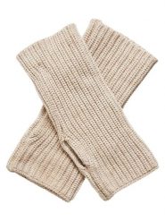 MOSS COPENHAGEN Ocieplacze "Galine Rachelle" w kolorze beżowym rozmiar: onesize. Brązowe rękawiczki Moss Copenhagen, bez wzorów, prążkowane. Za 74.28 zł.