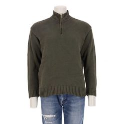 Damski sweter khaki. Zielone golfy RALPH LAUREN, bez wzorów, bez ramiączek. Za 127.76 zł.