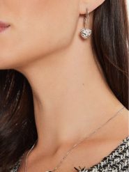 Guess Kolczyki JUBE04 505JW Srebrny. Szare kolczyki Guess, metalowe. Za 259.99 zł.