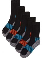 Skarpety sportowe termoaktywne (5 par), spodnia strona z frotte. Zielone bielizna sportowa bonprix, bez wzorów. Za 54.99 zł.