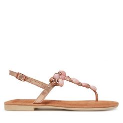 Sandały Tamaris. Czerwone sandały Tamaris, bez wzorów, bez obcasa, na płaskiej podeszwie, bez zapięcia. Za 229.99 zł.
