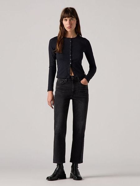 Levi's Dżinsy - Regular fit - w kolorze czarnym rozmiar: W27/L29. Czarne jeansy Levi's®, l, z aplikacjami, z podwyższonym stanem. Za 239.95 zł.