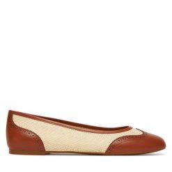 Baleriny LAUREN RALPH LAUREN. Brązowe baleriny Lauren Ralph Lauren, bez wzorów, bez obcasa. Za 469.99 zł.