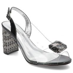 Czarne Sandały Sca'Viola Luksusowe Obuwie Damskie. Czarne sandały Sca'viola, bez wzorów, eleganckie, bez obcasa, na obcasie, bez zapięcia. Za 395.99 zł.