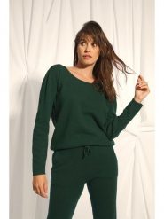 Just Cashmere Kaszmirowy sweter "Fiona" w kolorze ciemnozielonym rozmiar: S. Zielone swetry Just Cashmere, s, bez wzorów, z kaszmiru, bez ramiączek. Za 375.96 zł.