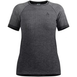 Koszulka tech. damska Odlo T-shirt crew neck s/s ESSENTIAL SEAMLESS. Szare t-shirty Odlo, l, bez wzorów, bez kołnierzyka, bez ramiączek. Za 270.59 zł.