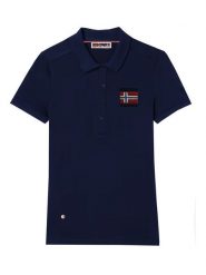 Geographical Norway Koszulka polo w kolorze granatowym rozmiar: XL. Niebieskie koszulki polo Geographical Norway, xl, bez wzorów, z bawełny, bez kołnierzyka, bez ramiączek. Za 101.23 zł.