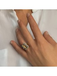 Les Petites Précieuses Pozłacany pierścionek z kamieniami szlachetnymi rozmiar: 56. Zielone pierścionki Les Petites Précieuses, z ametystem, pozłacane. Za 355.78 zł.