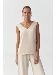 TATUUM Bluzka "Susena" w kolorze beżowym rozmiar: 34. Brązowe bluzki Tatuum, bez wzorów, z wiskozy, bez kołnierzyka, bez ramiączek. Za 75.34 zł.