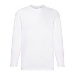 Koszulka Z Długim Rękawem Dla Dorosłych Unisex Valueweight. Białe bluzki FRUIT OF THE LOOM, m, bez wzorów, sportowe, bez kołnierzyka, bez ramiączek. Za 42.99 zł.