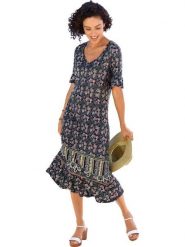 WITT WEIDEN Sukienka w kolorze granatowym rozmiar: 48. Niebieskie sukienki WITT WEIDEN, bez wzorów, z wiskozy, bez kołnierzyka, bez ramiączek, midi. Za 82.99 zł.