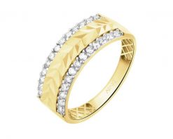 Złoty pierścionek z cyrkoniami. Żółte pierścionki Apart, z cyrkonią, złote. Za 1,419.00 zł.