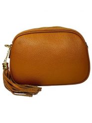 ORE10 Skórzana torebka "Bristol" w kolorze jasnobrązowym - 23 x 6 x 9 cm rozmiar: onesize. Brązowe torby na ramię ORE10, bez wzorów, z materiału, na ramię, bez dodatków. Za 217.99 zł.