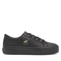 Tenisówki Beverly Hills Polo Club. Czarne trampki Beverly Hills Polo Club, bez wzorów, bez zapięcia. Za 179.99 zł.