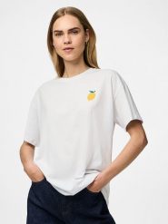 Pieces Koszulka "Alifi" w kolorze białym rozmiar: XL. Białe bluzki Pieces, xl, bez wzorów, z bawełny, bez kołnierzyka, bez ramiączek. Za 70.41 zł.
