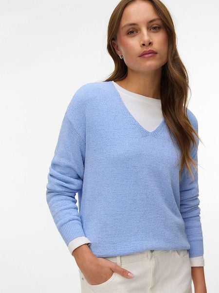 Vero Moda Sweter w kolorze błękitnym rozmiar: S. Niebieskie swetry Vero Moda, s, bez wzorów, bez ramiączek. Za 110.81 zł.