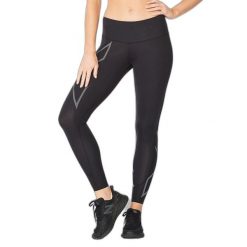 Damskie legginsy kompresyjne o średnim stopniu kompresji 2XU Light Speed. Czarne legginsy 2XU, bez wzorów. Za 667.50 zł.
