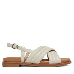 Sandały EMU Australia. Białe sandały EMU Australia, bez wzorów, bez obcasa, na płaskiej podeszwie, bez zapięcia. Za 399.99 zł.