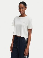 Guess T-Shirt V6GI17 K2984 Kremowy Regular Fit. Białe t-shirty Guess, m, z aplikacjami, z bawełny, bez kołnierzyka, bez ramiączek. Za 134.99 zł.