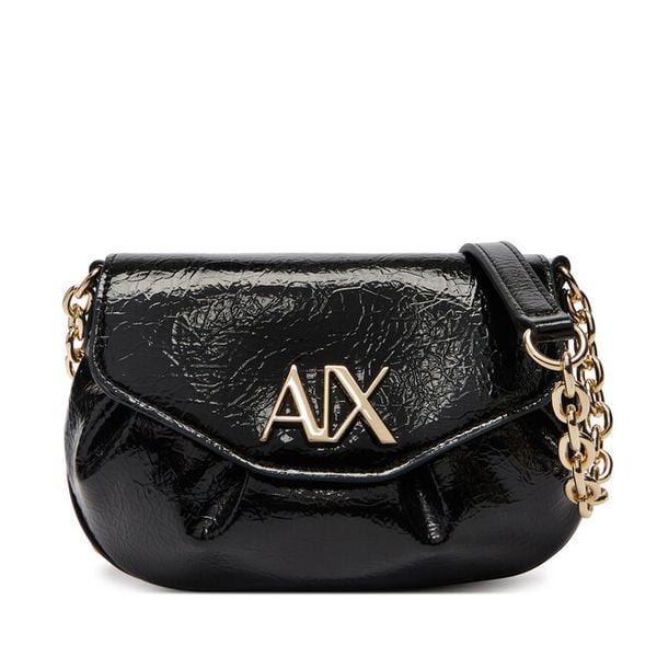 Torebka Armani Exchange. Czarne listonoszki Armani Exchange, bez wzorów, bez dodatków. Za 305.99 zł.