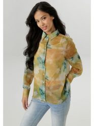 Aniston Bluzka w kolorze zielono-pomarańczowym rozmiar: 48. Zielone bluzki Aniston, bez wzorów, bez kołnierzyka, bez ramiączek. Za 82.99 zł.