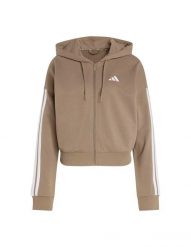 Bluza Adidas Sport W 3S Ft Fz Hd Damskie. Brązowe bluzy Adidas, s, bez wzorów, z bawełny, z kapturem. Za 323.99 zł.
