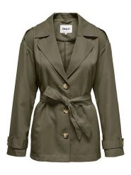 ONLY Trencz w kolorze khaki rozmiar: XS. Brązowe płaszcze Only, xs, bez wzorów, z tkaniny, bez kaptura. Za 113.99 zł.