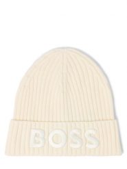 BOSS czapka z dzianiny wykonana z wełny dziewiczej - Lara Kobiety wełna ze strzyży żółty, ONE SIZE. Żółte czapki Boss, bez wzorów, z dzianiny. Za 279.95 zł.