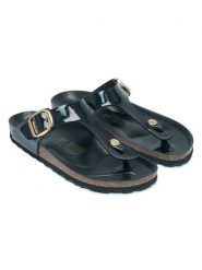 Mandel Japonki w kolorze czarnym rozmiar: 36. Czarne klapki Mandel, bez wzorów, z otwartym noskiem, bez obcasa. Za 130.99 zł.