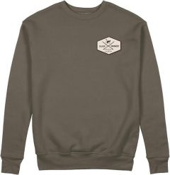 Bluza z naszywką – okrągły dekolt / dla dorosłych (oliwkowa zieleń). Zielone bluzy sportowe SURF MONKEY, l, z aplikacjami, z bawełny, bez kaptura. Za 269.95 zł.