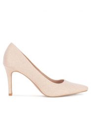 JENNY Szpilki WYL3660-8 Beżowy. Brązowe szpilki Jenny, bez wzorów, z materiału, bez obcasa, na szpilce, bez zapięcia. Za 139.99 zł.