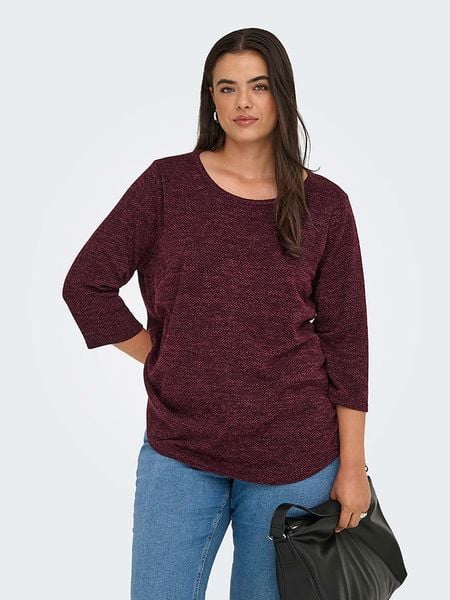 ONLY Bluzka w kolorze bordowym rozmiar: M-46/48. Czerwone bluzki Only, m, bez wzorów, bez kołnierzyka, bez ramiączek. Za 38.95 zł.