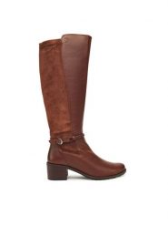 Caprice Kozaki 9-25600-43 Brązowy. Brązowe kozaki Caprice, ze skóry, bez obcasa, na słupku, bez zapięcia. Za 699.99 zł.