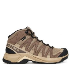 Trekkingi Salomon. Brązowe trekkingi Salomon, z gore-texu, trekkingowe. Za 659.99 zł.