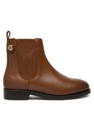 Tommy Hilfiger Sztyblety Th Stud Leather Low Chelsea FW0FW08184 Brązowy. Brązowe botki TOMMY HILFIGER, bez wzorów, ze skóry, bez obcasa, na płaskiej podeszwie, bez zapięcia. Za 749.99 zł.