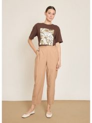 BGN Spodnie w kolorze beżowym rozmiar: 36. Brązowe spodnie materiałowe BGN, na co dzień, bez wzorów, z materiału. Za 108.99 zł.