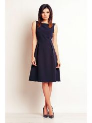 INFINITE YOU Sukienka w kolorze granatowym rozmiar: XL. Niebieskie sukienki Infinite You, xl, bez wzorów, bez kołnierzyka, bez ramiączek, midi. Za 56.93 zł.