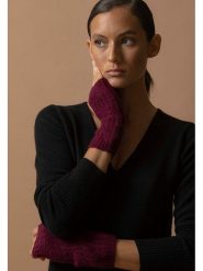 Perfect Cashmere Kaszmirowe mitenki "Jelo" w kolorze ciemnofioletowym rozmiar: onesize. Czerwone rękawiczki Perfect Cashmere, bez wzorów, z kaszmiru. Za 138.45 zł.